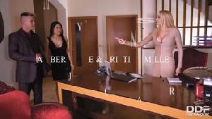 ❤️❤️Quench your threesome rimming thirst with hot Amber Jayne Cristina Miller❤️